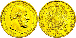 798 20 Mark, 1872, Friedrich Franz II., Kl. Rf., Ss-vz., Katalog: J. 230 Ss-vz - Mecklenbourg-Schwerin