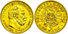 829 20 Mark, 1883, Wilhelm I., Kl. Rf., Ss-vz., Katalog: J. 246 Ss-vz - Other & Unclassified