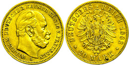 830 20 Mark, 1883, Wilhelm I., Kl. Rf., Ss., Katalog: J. 246 Ss - Other & Unclassified