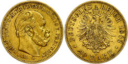 831 20 Mark, 1883, Wilhelm I., Ss., Katalog: J. 246 Ss - Other & Unclassified