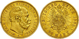 833 20 Mark, 1883 A, Wilhelm I., Ss+., Katalog: J. 246A - Other & Unclassified