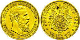 840 20 Mark, 1888, Friedrich III., Kl. Rf., Ss., Katalog: J. 248 Ss - Other & Unclassified