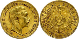 849 10 Mark, 1901, Wilhelm II., Kl. Rf., Ss., Katalog: J. 251 Ss - Other & Unclassified