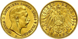 850 10 Mark, 1904, Wilhelm II., Kl. Rf., Ss., Katalog: J. 251 Ss - Other & Unclassified