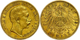859 20 Mark, 1891, Wilhelm II., Wz. Rf., Ss., Katalog: J. 252 Ss - Other & Unclassified