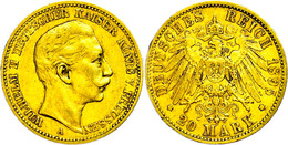 863 20 Mark, 1895, Wilhelm II., Randfehler, Ss., Katalog: J. 252 Ss - Other & Unclassified