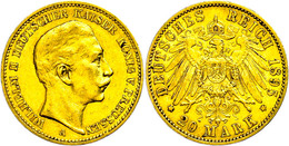 864 20 Mark, 1895, Wilhelm II., Kl. Rf., Ss., Katalog: J. 252 Ss - Other & Unclassified