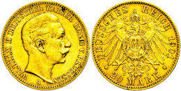 876 20 Mark, 1901, Wilhelm II., Kl. Rf., Ss., Katalog: J. 252 Ss - Other & Unclassified