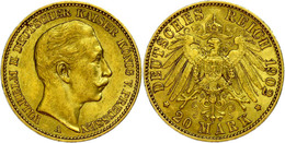 877 20 Mark, 1902 A, Wilhelm II., Kl. Rf., Ss-vz., Katalog: J. 252 Ss-vz - Other & Unclassified
