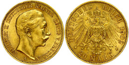 878 20 Mark, 1902 A, Wilhelm II., Kl. Rf., Vz-st., Katalog: J. 252 Vz-st - Other & Unclassified