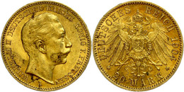 884 20 Mark, 1904, Wilhelm II., Kl. Rf., Belag, Ss-vz., Katalog: J. 252 Ss-vz - Other & Unclassified