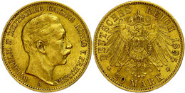 887 20 Mark, 1905, Wilhelm II., Kl. Rf., Ss-vz., Katalog: J. 252 Ss-vz - Other & Unclassified