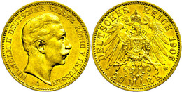 888 20 Mark, 1906, A, Wilhelm II., Kl. Rf., Ss., Katalog: J. 252 Ss - Other & Unclassified