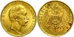 896 20 Mark, 1910, Wilhelm II., Kl. Rf., Belag, Vz., Katalog: J. 252 Vz - Other & Unclassified