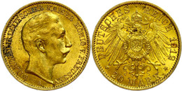 900 20 Mark, 1912, Wilhelm II., Kl. Rf., Belag, F. Vz., Katalog: J. 252 - Other & Unclassified
