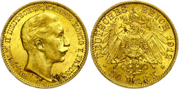 902 20 Mark, 1912, Wilhelm II., Kl. Rf., Vz., Katalog: J. 252 Vz - Other & Unclassified