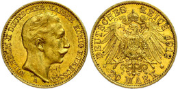 903 20 Mark, 1912, Wilhelm II., Kl. Rf., Vz., Katalog: J. 252 Vz - Other & Unclassified