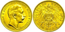 904 20 Mark, 1912, Wilhelm II., Wz. Rf., Vz., Katalog: J. 252 Vz - Other & Unclassified