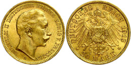 906 20 Mark, 1913, Wilhelm II., Wz. Rf., Vz, Katalog: J. 252 Vz - Other & Unclassified
