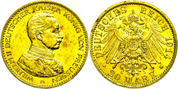 907 20 Mark, 1914, Wilhelm II., Kl. Rf., Vz., Katalog: J. 253 Vz - Other & Unclassified
