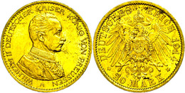 910 20 Mark, 1914, Wilhelm II., Wz. Rf., Vz., Katalog: J. 253 Vz - Other & Unclassified