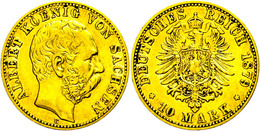 918 10 Mark, 1879, Albert, Kl. Rf., Ss., Katalog: J. 261 Ss - Andere & Zonder Classificatie