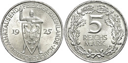 964 5 Reichsmark, 1925, A, Rheinlande, Kl. Rf., Vz-st., Katalog: J. 322 Vz-st - Other & Unclassified