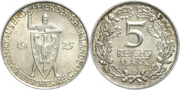 965 5 Reichsmark, 1925, D, Rheinlande, Kl. Rf.,vz., Katalog: J. 322 Vz - Autres & Non Classés