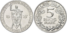 968 5 Reichsmark, 1925, G, Rheinlande, Kl. Rf.,vz., Katalog: J. 322 Vz - Autres & Non Classés