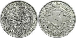 981 3 Reichsmark, 1927, Nordhausen, Wz. Rf., Vz., Katalog: J. 327 Vz - Other & Unclassified