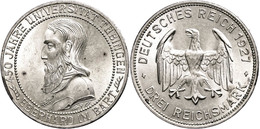 984 3 Reichsmark, 1927, Universität Tübingen, Min. Rf., Vz, Katalog: J. 328 Vz - Other & Unclassified