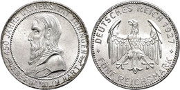 988 5 Reichsmark, 1927, Universität Tübingen, Vz+., Katalog: J. 329 - Other & Unclassified