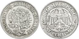 993 5 Reichsmark, 1927, A, Eichbaum, Kl. Rf., Ss-vz., Katalog: J. 331 Ss-vz - Autres & Non Classés