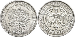 998 5 Reichsmark, 1930, A, Eichbaum, Kl. Rf., Vz., Katalog: J. 331 Vz - Autres & Non Classés