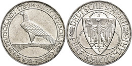 1060 5 Reichsmark, 1930, J, Rheinlandräumung, Vz., Katalog: J. 346 Vz - Other & Unclassified