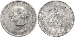 1069 3 Reichsmark, 1931, Stein, Vz-st., Katalog: J. 348 Vz-st - Other & Unclassified