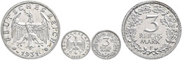 1070 3 Reichsmark, 1931, F, Wz. Haarlinien, PP., Katalog: J. 349 PP - Other & Unclassified