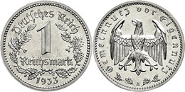 1092 1 Reichsmark, 1933, Mzz A, Wz. Kratzer Auf Dem Avers, PP., Katalog: J. 354 PP - Other & Unclassified