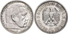 1105 5 Reichsmark, 1935, A, Hindenburg, Wz. Kratzer, PP., Katalog: J. 360 PP - Other & Unclassified