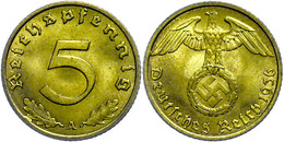 1110 5 Reichspfennig, 1936, Mzz A, Vz-st., Katalog: J. 363 Vz-st - Other & Unclassified
