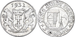 1123 Danzig, 5 Gulden, 1932, Krantor, F. Vz, Katalog: J. D 18 - Autres & Non Classés