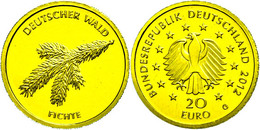 1173 20 Euro, Gold, 2012, Deutscher Wald-Fichte, G, In Kapsel, St., Katalog: J. 572 St - Autres & Non Classés