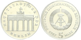 1178 5 Mark, 1987, Brandenburger Tor, In Hartplastik Verplombt, PP., Katalog: J. 1536 PP - Autres & Non Classés