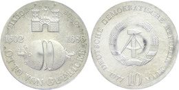 1188 10 Mark, 1977, Otto Von Guericke, Im Hartplastikkästchen, Verplombt, Avers Leicht Angelaufen, PP., Katalog: J. 1565 - Autres & Non Classés