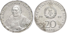 1230 20 Mark, 1983, Martin Luther, Im Hartplastikkästchen, Verplombt, Leicht  Fleckig, PP., Katalog: J. 1591 PP - Autres & Non Classés