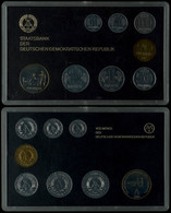 1283 1 Pfennig Bis 2 Mark, 1985, Minisatz, 7 Münzen, Dazu Medaille Ku/Ni Gelehrte, In Hartplastik, St.  St - Mint Sets & Proof Sets