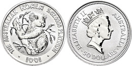 1294 50 Dollars, Platin, 1991, Koala, KM 148, Fb B21, In Kapsel, St.  St - Autres & Non Classés