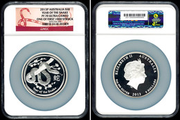 1307 8 Dollars, 2013, Year Of The Snake, In Slab Der NGC Mit Der Bewertung PF70 Ultra Cameo, 1 Of First 1000 Stuck. - Autres & Non Classés