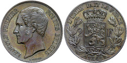 1338 2 Francs, Kupfer, 1849, Leopold I., Probe Von Wiener, Rand Geriffelt, St.  St - Andere & Zonder Classificatie