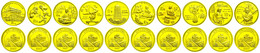 1396 Set Zu 10 X 10 Yuan, Gold, 1995/1997, Chinesische Kultur, KM 830-834 Und 1072-1076, Mit Zertifikaten In Holzschatul - Chine